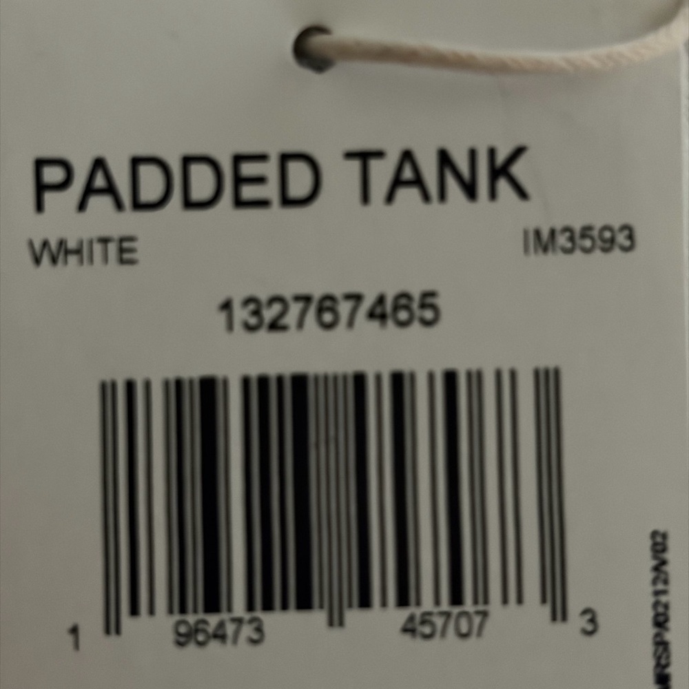 New Adidas Padded Tank Top Men’s White Compression Sports Training IM3593 - Picture 9 of 9